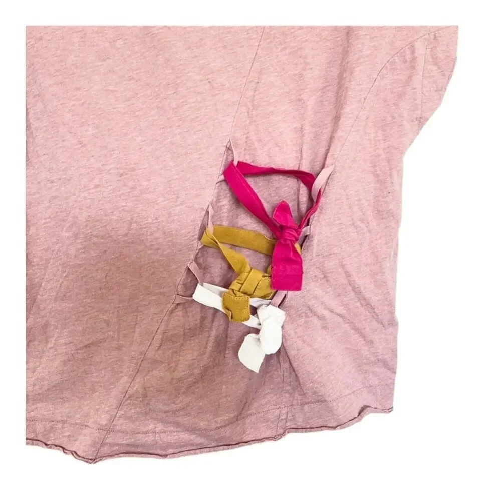 Tia Cibani girls box fit tee with cinching ribbon size 16